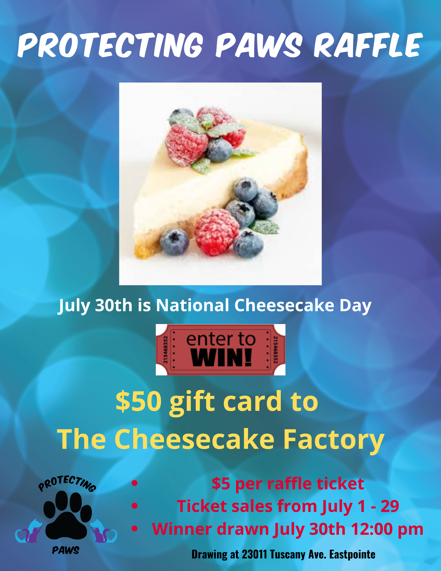 Cheesecake flyer